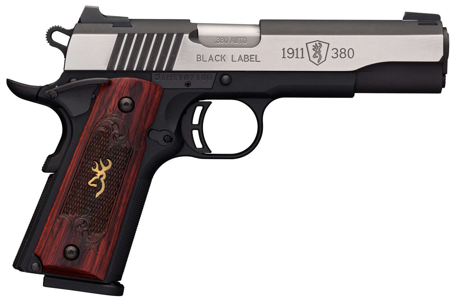 Browning 051912492 1911 380 Black Label Medallion Pro 380acp 425 81 Black Black Stainless 7601