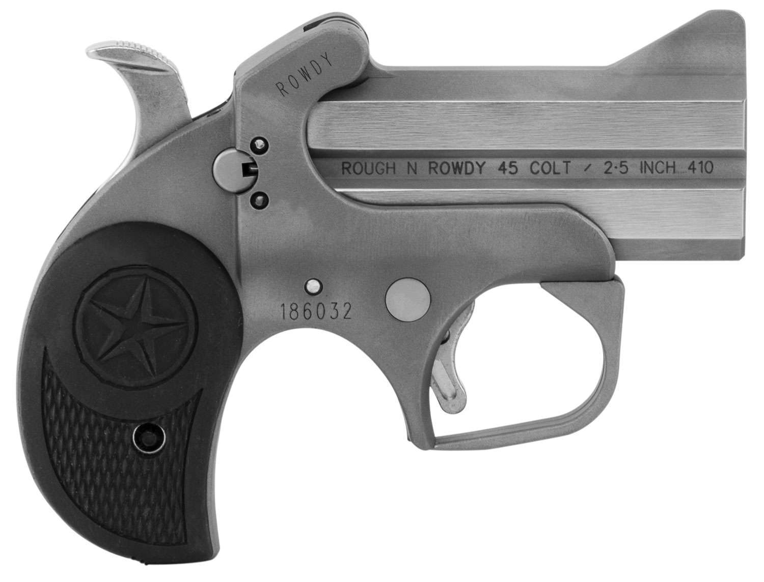 Bond Arms BARW Rowdy 410/45 Colt (LC) Derringer 3" 2 Black Rubber Grip Poli-img-0
