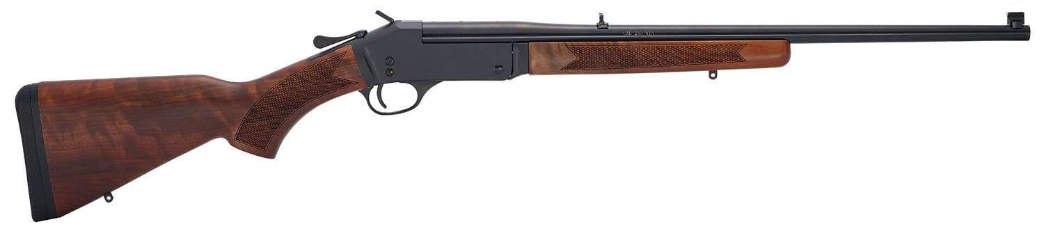 Henry Single Shot Youth 243 Win 1 22" American Walnut Blued Right Youth/Com-img-0