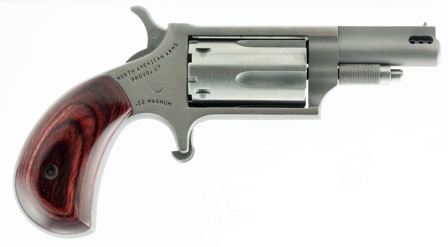NAA 22MCP Mini-Revolver 22 LR,22 Mag 5rd 1.63" Stainless Steel Rosewood Bir-img-0