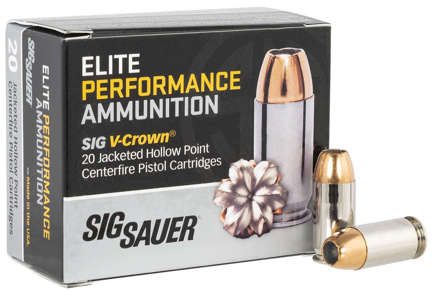 Sig Sauer E45AP120 Elite V-Crown 45 ACP 200 gr Jacketed Hollow Point (JHP)-img-0