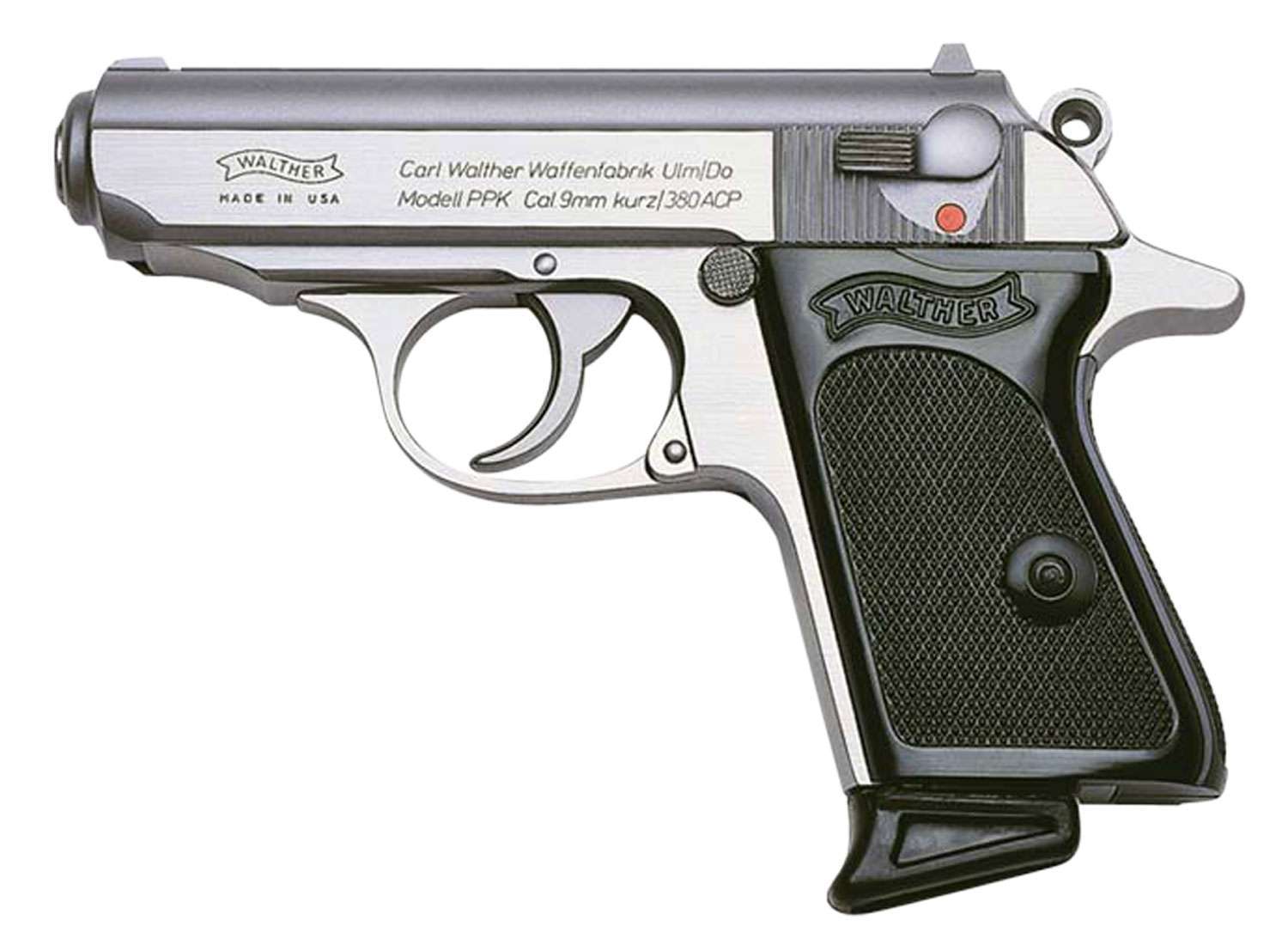 Walther Arms 4796001 PPK 380 ACP 3.30" 6+1 Stainless Black Polymer Grip-img-0