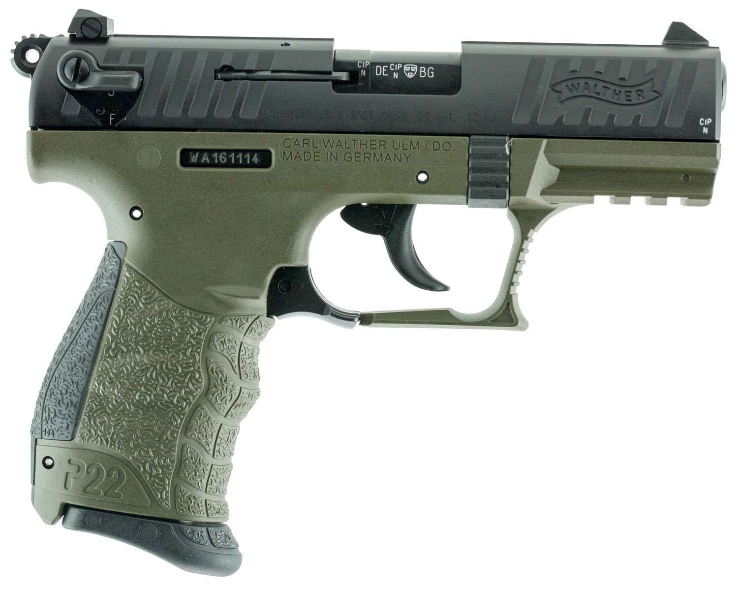 Walther Arms 5120338 P22 Military *CA Compliant 22 LR 3.42" 10+1 OD Green B-img-0
