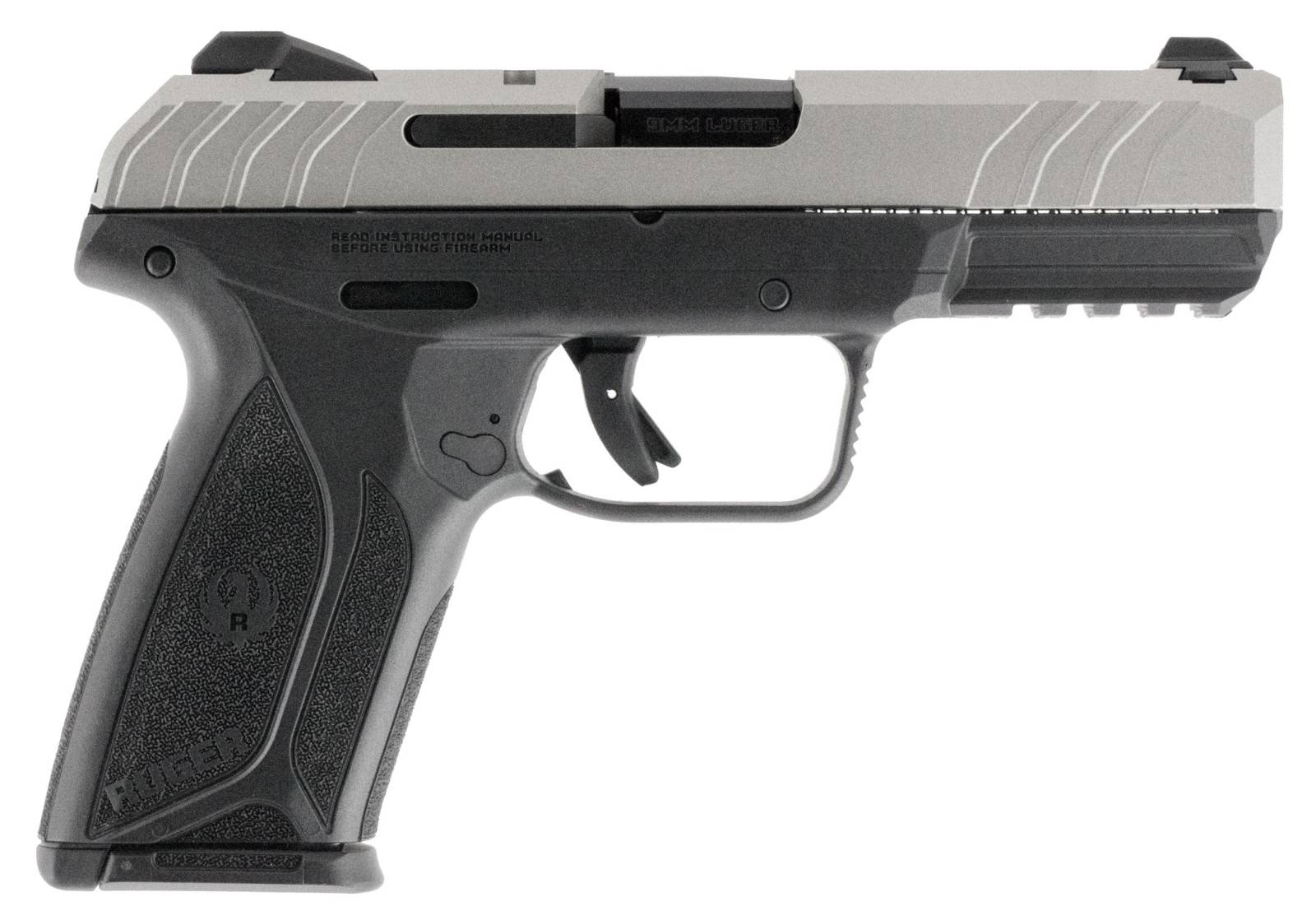 Ruger 3822 Security-9 9mm Luger 4" 15+1 Savage Silver Cerakote Slide Black-img-0