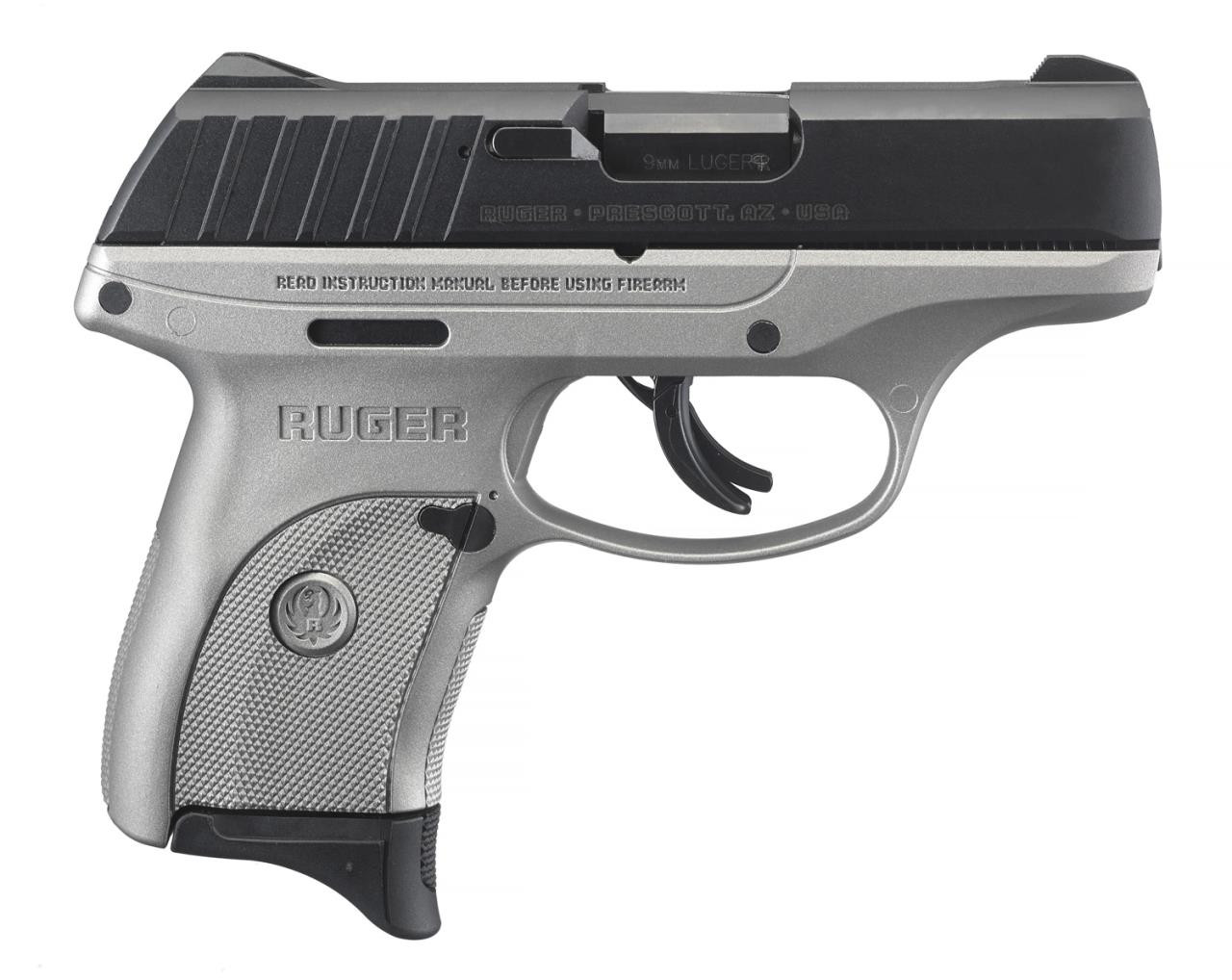 Ruger 3290 EC9s 9mm Luger 3.12" 7+1 Silver Cerakote Black Oxide Steel Slide-img-0